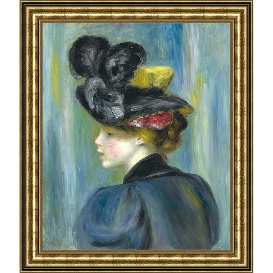 Jeune femme au chapeau noir