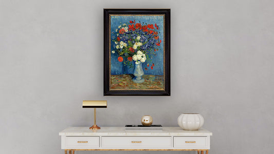 Vase with Cornflowers and Poppies