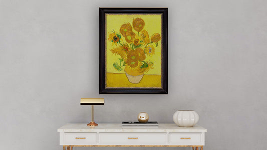 Vase with Fifteen Sunflowers