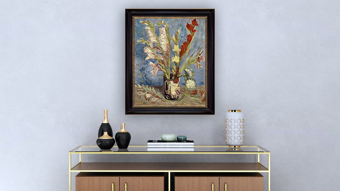 Vase with Gladioli and Chinese Asters