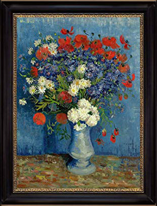 Vase with Cornflowers and Poppies