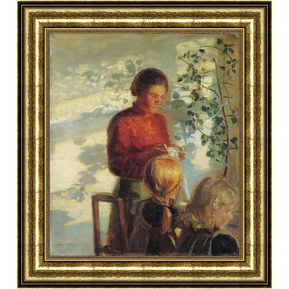 Two Little Girls Being Taught How to Sew