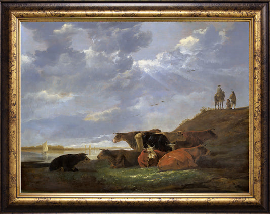 River Landscape with Cows