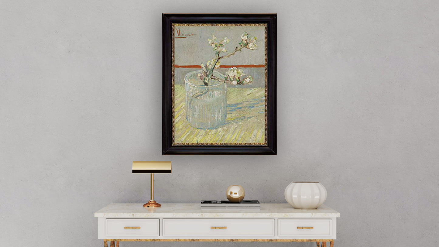 Sprig of Flowering Almond Blossom in a Glass